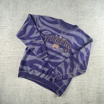 Sudadera deportiva Y2K LEE cuello redondo LSU Tigers reciclada talla grande blanqueada NCAA Foto 1 de 4