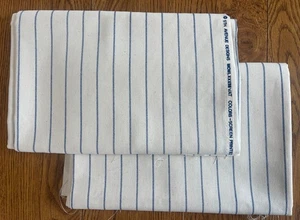 3.9Yds 5th Avenue Designs Fabric Blue White Stripe VTG 1988 Upholstery Covgard - Picture 1 of 22