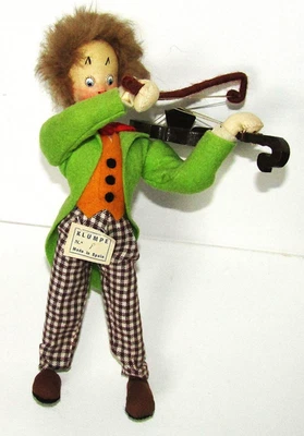 Vintage Felt KLUMPE Violinist Doll #8 Barcelona Spain 1950's - Image 1 of 4