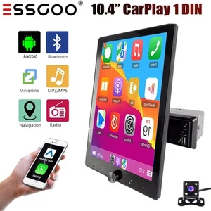 10.4" Single 1DIN Car Stereo Apple CarPlay & Android Auto GPS BT Head Unit Radio - Picture 1 of 14