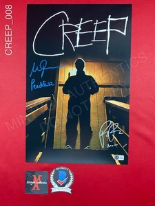 Foto firmada doble por Mark Duplass Patrick Brice 11x17 Creep Beckett certificado de autenticidad horror - Imagen 1 de 4