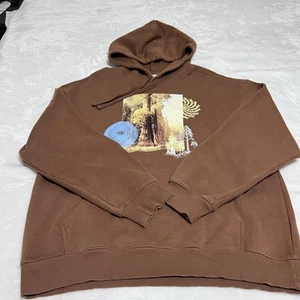 H&M Herren Pullover Hoodie Sweatshirt mittelbraun Grafik - Bild 1 von 6