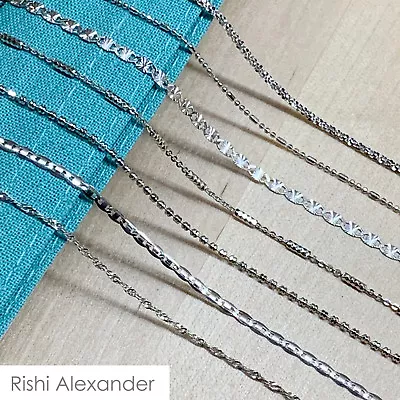 Real SILVER Unique Jewelry SOLID 925 Sterling Silver Chain Necklace Made Italy - Image 1 of 2