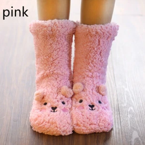 Women's Slippers Socks Coral Velvet Footwear Fluffy Fleece Cartoon Indoor Winter - Picture 1 of 20