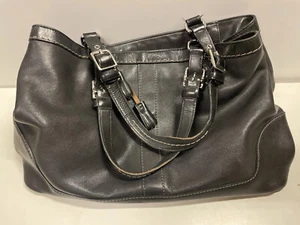 Klassische Coach Tasche Leder schwarz - Bild 1 von 10