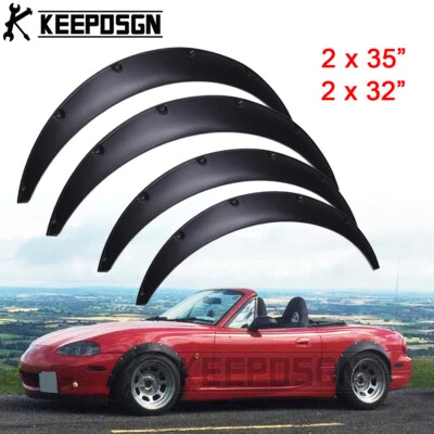 Para MAZDA MX-5 Miata Guardabarros Llamaradas Cuerpo Ancho Extensión Arco de Rueda 32" y 35" Mate Foto 1 de 4