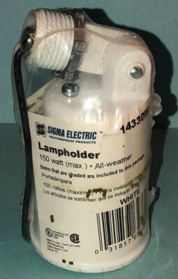 Sigma Electric Lamp Holder 150 Watt (Max) All-Weather White New Sealed - Image 1 of 4