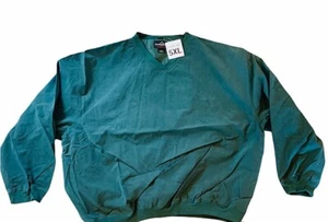 Mens Pullover Jacket Green 5XL Weather Perfect Golf Rain Long Sleeve Fall Winter - Picture 1 of 5