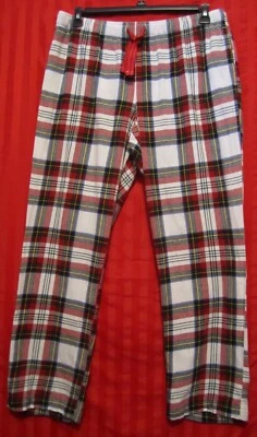 Men's Old Navy Pajama Lounge Pants Elastic Drawstring Cotton Flannel Red Plaid L - Image 1 of 4