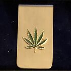 Marijuana Leaf GOLD MONEY CLIP IN  Box WITH GIFT BAG NICE!!