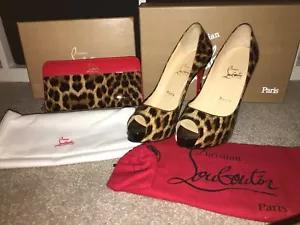 Christian Louboutin Long PANETTONE Wallet & NEW VERY PRIVE Patent Leopard Heels - Picture 1 of 12