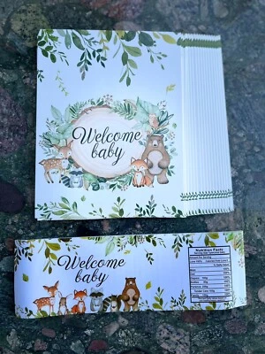 20x Woodland Baby Shower Invitation Deer Boy Girl Baby Shower Fox Raccoon Invite - Image 1 of 4