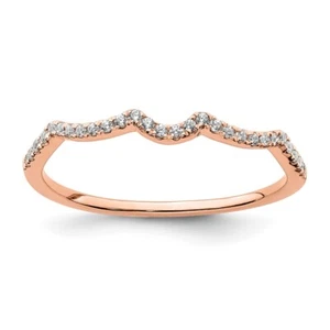 14k Rose Gold 1/15 carat Diamond Contoured Wedding Band Ring for Women Size 7 - Picture 1 of 7