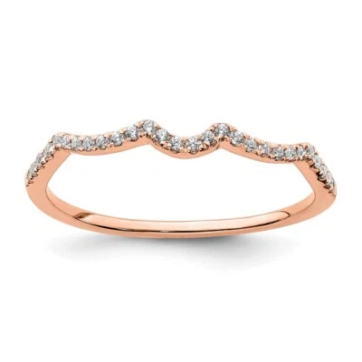 14k Rose Gold 1/15 carat Diamond Contoured Wedding Band Ring for Women Size 7 - Image 1 of 4