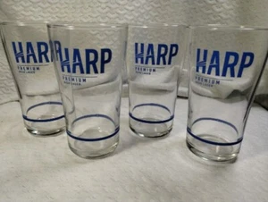 Set of 4 Vintage HARP premium Irish Lager beer glass New 👌👌👌 - Picture 1 of 4