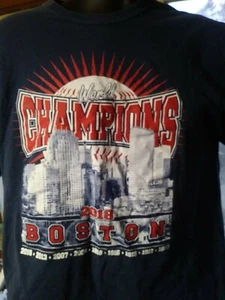 BASEBALL T-SHIRT (2018) BOSTON RED SOX WORLD CHAMPIONS (Years 1903-2018) - Picture 1 of 1