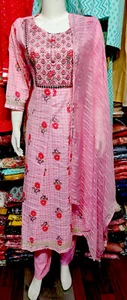 indian pakistani Anarkali Pant Duppata Set - Picture 1 of 4