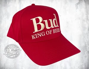 Neu Bud King Of Beer Budweiser rot Retro Bier Herren Snapback Cap Mütze - Bild 1 von 4