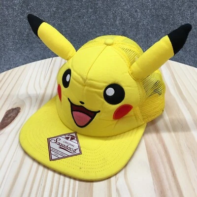 Pikachu Pokemon Trucker Sombrero Juvenil Amarillo OS Ala Curvada Ajustable Poliéster Foto 1 de 4