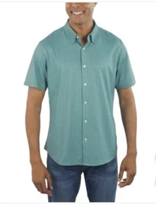 Nuevo con etiquetas Jachs New York Hombre Med. Camisa verde manga corta calce clásico - Imagen 1 de 4