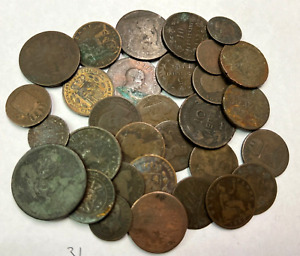 31 x 1800's Mixed Lot of world coins.  All coins are from the 1800's  Lot #1