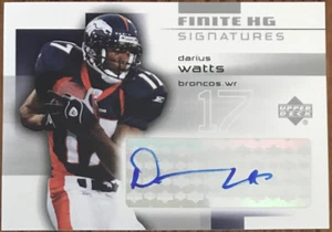2004 Upper Deck Finite HG Signatures Darius Watts FS-DW Denver Broncos - Picture 1 of 2