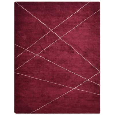 Eco-Friendly Hand Knotted Loom Silk Mix Area Rug Solid Red BBH Homes BBLSM188 - Image 1 of 4