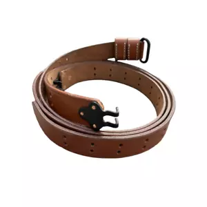 WWII US M1 GARAND RIFLE M1907 LEATHER CARRY SLING STEEL-BROWN COLOR - Picture 1 of 12