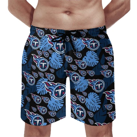 Tennessee Titans Men's Beach Pants Quick Drying Swim Shorts with Mesh Lining Cover