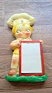 Campbells Soup Kid Kitchen Writeing Pad Advertising Chalkware 1940s & Box - Picture 1 of 13