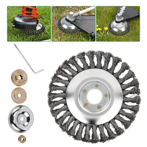 Steel Wire Wheel Brush Cutter Weed Eater Trimmer Head w/ Adapter Kit - Picture 1 of 19