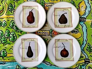 4-Set VINTAGE Rosanna 8" Plates w/Wall Holders - "The Pears of Tuscany" - NICE!! - Picture 1 of 17