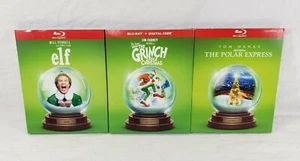 Christmas Movie Blu-Ray Lot With Collectors Slipcovers Elf Grinch Polar Express - Picture 1 of 10
