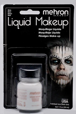Pintura líquida de maquillaje facial y corporal Mehron 1 oz -BLANCA Foto 1 de 4
