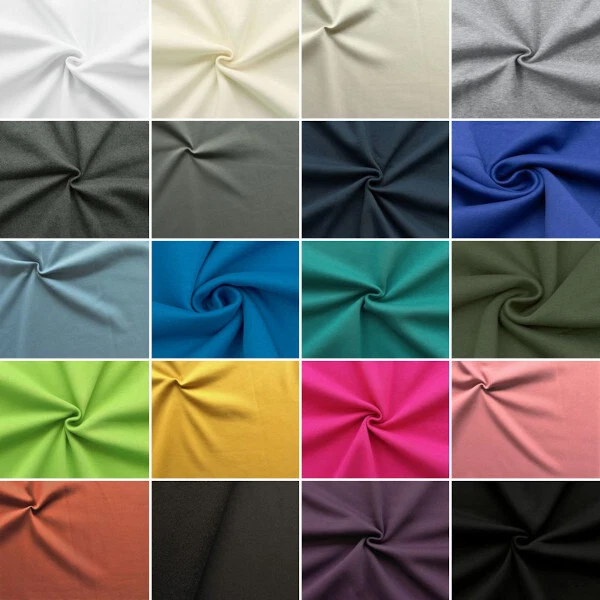 Sweatshirtstoff Baumwolle Hoodiestoff Jogging 140cm breit Meterware Farbwahl - Bild 1 von 1