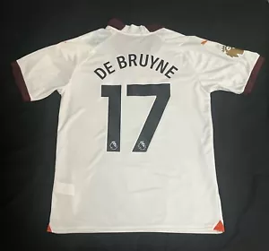 De Bruyne #17 Large Away White Jersey Soccer Football L Manchester - Picture 1 of 9
