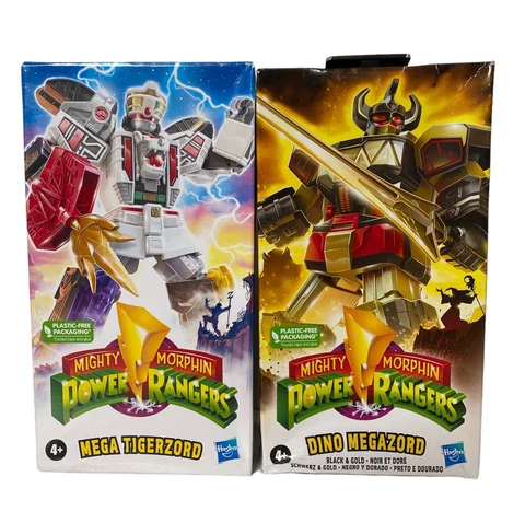 Power Rangers Mighty Morphin Retro White Tigerzord Megazord Lot of 2 Damage 🔥 Cover