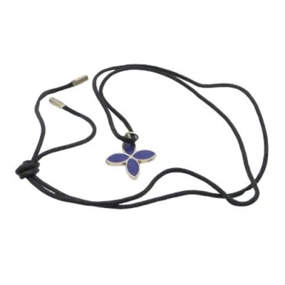 Pandora RARO! Collar Colgante Esmalte Azul Púrpura, Cordón y SS 34" 390120 Foto 1 de 4