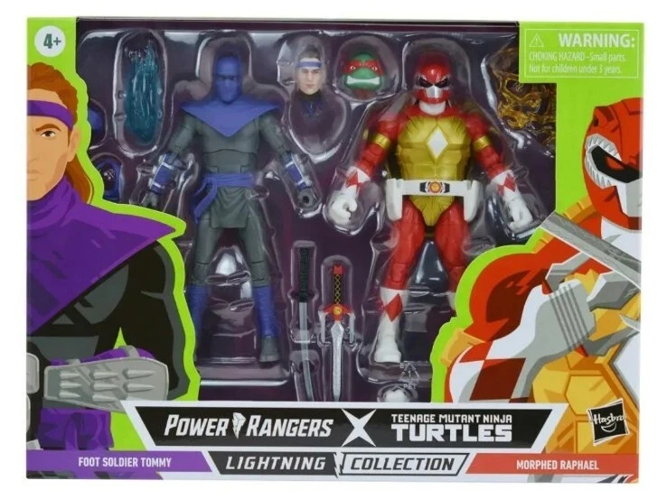 Figura Hasbro Lightning Power Rangers TMNT TORTUGA Rafael y Foot Soldier Tommy Foto 1 de 4