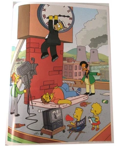 MINI PÓSTER DEL PROGRAMA DE TELEVISIÓN SIMPSONS 2007 14"X10 1/2" ESTILO RELOJ HOMER HAROLD LLOYD - Imagen 1 de 1