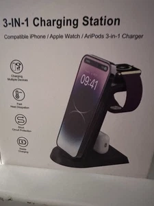 Chargeur sans fil 3 en 1 pour Apple iPhone, Apple Watch, Airpods 15w, Technologie - Photo 1 sur 5
