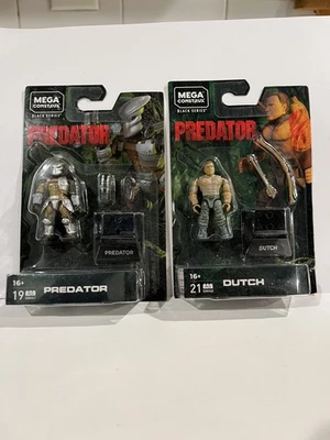Lot of 2 MEGA Construx Black Series Predator and Dutch Mini Figures GNV41 GNV40 - Image 1 of 4
