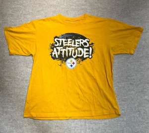 Pittsburg Steelers "Steelers Attitude!" Yellow Short Sleeve Men's T-shirt Large - Picture 1 of 7