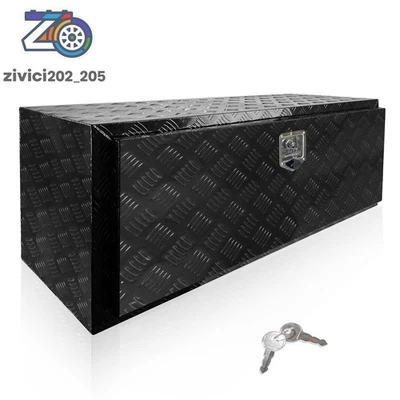 Aluminum Tool Box Truck Trailer Pickup Truck Bottom Tool Box 48"x18"x17" Black - Image 1 of 4