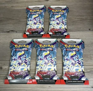 5x Pokémon Scarlet And Violet Booster Packs Sealed - Picture 1 of 2