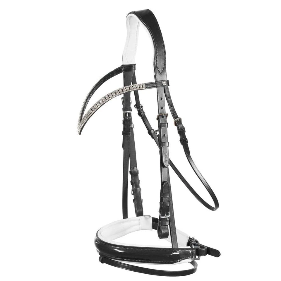 Horze Grayson Classic Dressage Ergonomic Bridle 10084-BL/WH-F