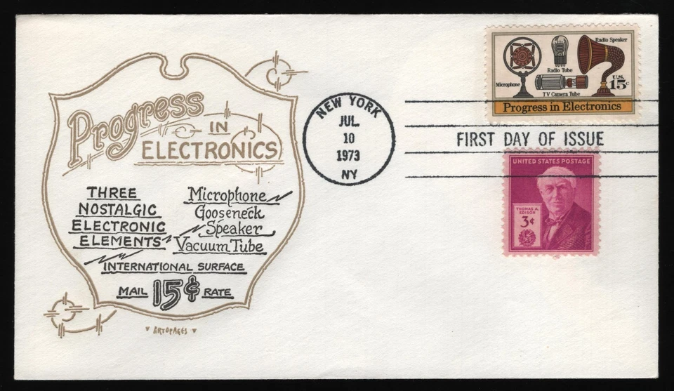 #1502 15c Progress in Electronics-Combo, Artopages H/C **ANY 5=FREE SHIPPING** - Image 1 of 1