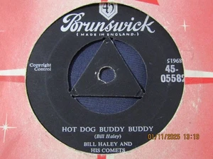BILL HALEY & HIS COMETS-HOT DOG BUDDY BUDDY-BRUNSWICK TRI - Picture 1 of 2