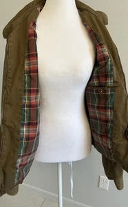 Vintage Polo by Ralph Lauren Harrington Jacket Tan Red Green Plaid Lined Large - Picture 1 of 19