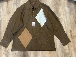 Royal Prestige PD uomo XXL marrone manica lunga western abbottonato 100% pura lana - Foto 1 di 14